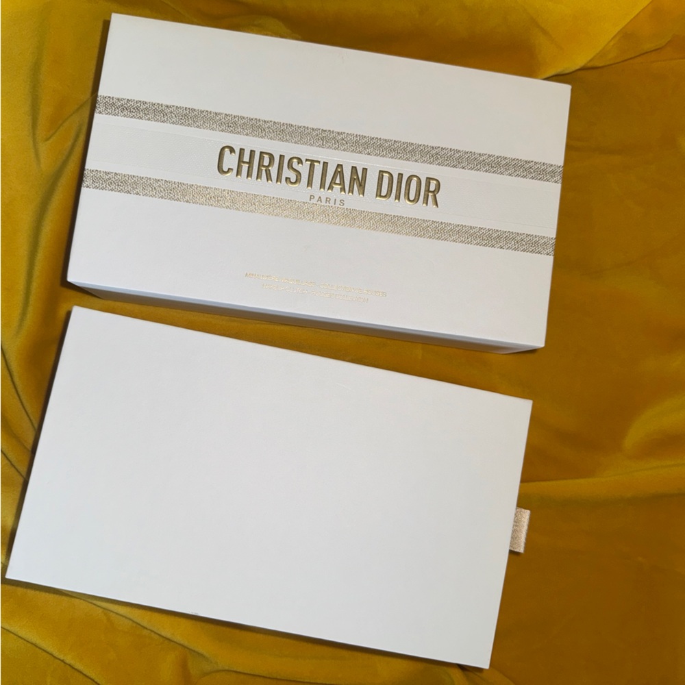 NEW Dior Lipstick Clutch Sliding Box White Gold Storage Box Limited Edition Rare